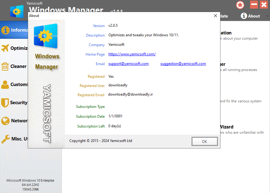 Yamicsoft Windows 10 Manager Crack